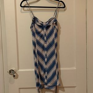 Blue and White Chevron Striped Sundress